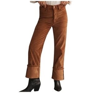Pilcro Anthropology Corduroy Pants Womens 24 Cinnamon‎ Brown Wide Cuff High Rise